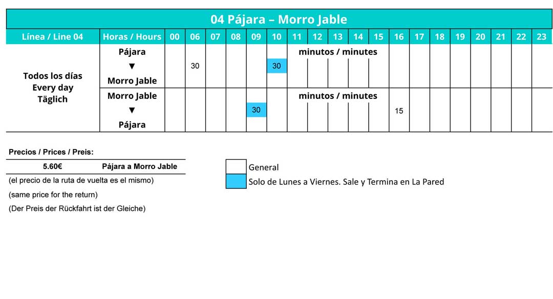 Horarios Tiadhe L04 1080