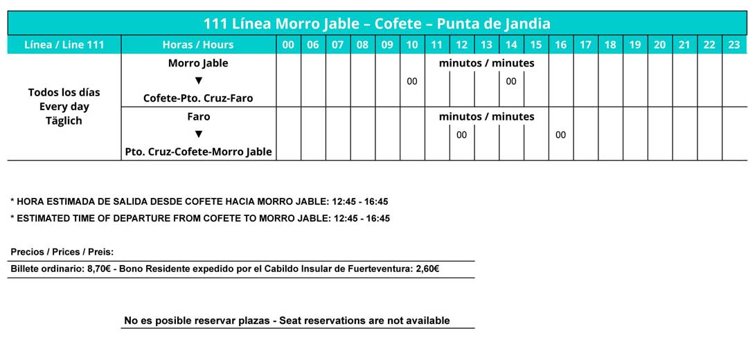 Horarios Tiadhe L111 1080