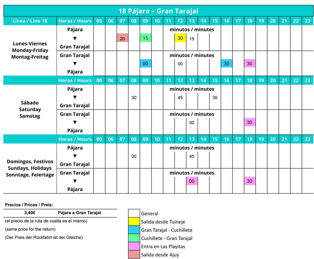 Horarios Tiadhe L18 1080
